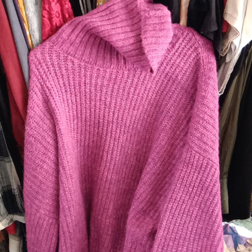 Pink fusion turtleneck sweater
